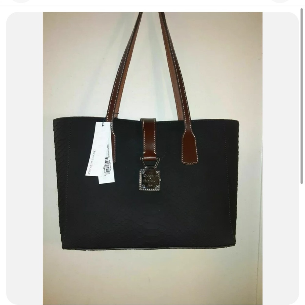 DOONEY BOURKE Shannon Tote Black Snakeskin Leather Purse Shoulder Bag NEW brown
